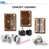 Ручки для стеклянной двери SQUARE 17.40.084-0 цвет бронза длина 34 мм, комплект 2 штуки