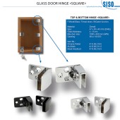 Петли для стеклянной двери SQUARE 15.06.210-0 цвет глянцевый хром длина 40 мм, комплект 2 штуки верх низ