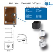 Ручки для стеклянной двери SQUARE 17.40.084-0 цвет бронза длина 34 мм, комплект 2 штуки