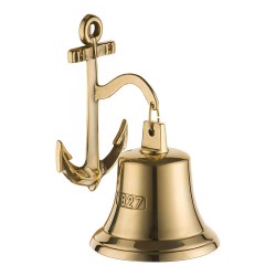 Колокол с якорем 00252 глянцевая латунь длина 200 мм