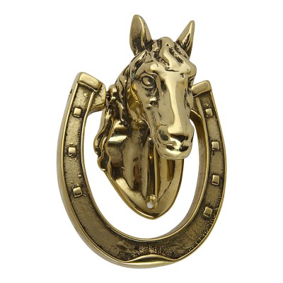 Дверной молоток Лошадь 00273 глянцевая латунь длина 170 мм