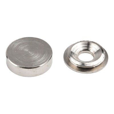 Декоративная накладка с резьбой 00527 цвет глянцевый никель диаметр 14 мм Декоративная накладка с резьбой 00527 цвет глянцевый никель диаметр 14 мм