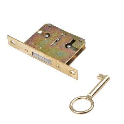 Замок мебельный врезной 01901 стальной корпус, цвет золото