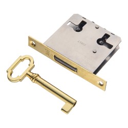 Замок мебельный врезной 01903 стальной корпус, цвет золото