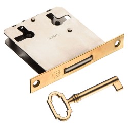 Замок мебельный врезной 01904 стальной корпус, цвет золото