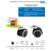 Опора колесико мебельное сдвоенное 08.04.099-1 цвет черный, серый диаметр 50 мм 