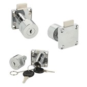 Замок накладной мебельный 14.00.105-0 цвет никель, ключ MIC850 