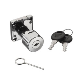 Замок накладной мебельный 14.00.105-0 цвет никель, ключ MIC850 