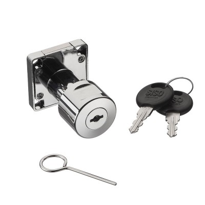 Замок накладной мебельный 14.00.105-0 цвет никель, ключ MIC850 