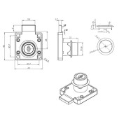 Замок накладной мебельный 14.01.065-5 цвет никель 850 