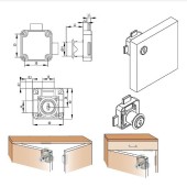 Замок накладной мебельный 14.01.250-0 цвет никель 850 правый