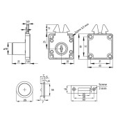 Замок накладной мебельный 14.01.450-1 цвет никель 855 ширина 40 мм
