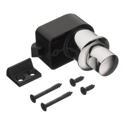 Замок мебельный с кнопкой 14.03.055-0 цвет черный, глянцевый хром