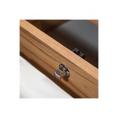 Замок мебельный с кнопкой 14.03.055-0 цвет черный, глянцевый хром