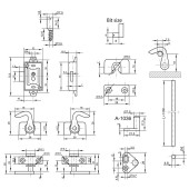 Замок накладной мебельный 14.05.312-1 цвет бронза, комплект 