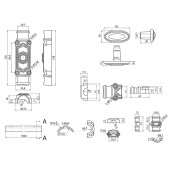 Замок накладной мебельный декоративный 14.05.551-0 цвет черный, комплект 