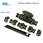 Замок накладной мебельный декоративный 14.05.551-0 цвет черный, комплект 