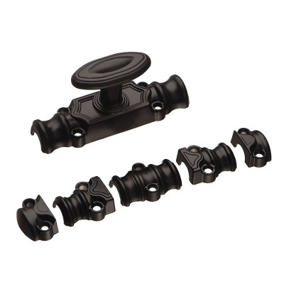 Замок накладной мебельный декоративный 14.05.551-0 цвет черный, комплект 