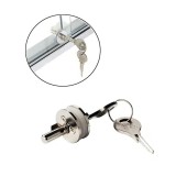Замок для стеклянных раздвижных дверей 14.09.315 цвет никель, ключ C409 