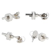 Замок для стеклянных раздвижных дверей 14.09.315 цвет никель, ключ C409 