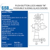 Замок для стеклянных раздвижных дверей 14.09.420-1 цвет глянцевый хром