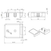 Ответная часть фиксатор для замка SQUARE 14.09.539-0 цвет бронза