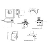Замок накладной для стеклянной двери SQUARE 14.09.559-0 цвет бронза