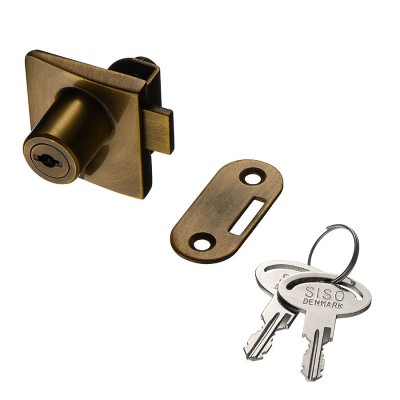 Замок накладной для стеклянной двери SQUARE 14.09.559-0 цвет бронза