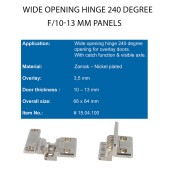 Петля широкого раскрытия мебельная 15.04.100-0 цвет никель длина 66 мм