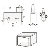 Петли для стеклянной двери 15.06.071-0 цвет алюминий длина 40 мм, комплект 2 штуки