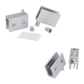 Петли для стеклянной двери 15.06.071-0 цвет алюминий длина 40 мм, комплект 2 штуки