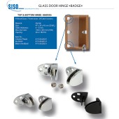 Петли для стеклянной двери BADGE 15.06.202-0 цвет черный длина 40 мм, комплект 2 штуки верх низ 