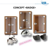 Петли для стеклянной двери BADGE 15.06.202-0 цвет черный длина 40 мм, комплект 2 штуки верх низ 