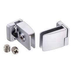 Петли для стеклянной двери SQUARE 15.06.216-0 цвет алюминий длина 40 мм, комплект 2 штуки верх низ