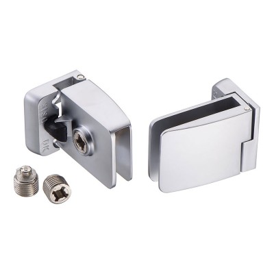 Петли для стеклянной двери SQUARE 15.06.216-0 цвет алюминий длина 40 мм, комплект 2 штуки верх низ