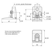 Петля для стеклянной двери центральная SQUARE 15.06.280-0 цвет глянцевый хром длина 40 мм