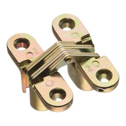 Петля потайная мебельная 15.07.115-1 цвет желтый цинк 180° длина 44 мм