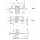 Петля потайная мебельная 15.07.118-0 цвет цинк 180° длина 25 мм