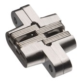 Петля потайная мебельная 15.07.121-0 цвет матовая нержавеющая сталь 180° длина 60 мм