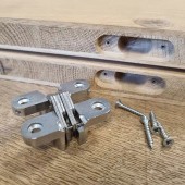 Петля потайная мебельная 15.07.121-0 цвет матовая нержавеющая сталь 180° длина 60 мм