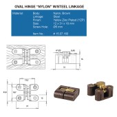 Петля потайная мебельная 15.07.160-0 цвет коричневый пластик, золото 180° длина 32 мм 