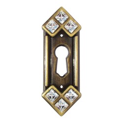 Ключевина 15.608.10.SWA.04 цвет старая бронза с кристаллами Swarovski длина 66 мм