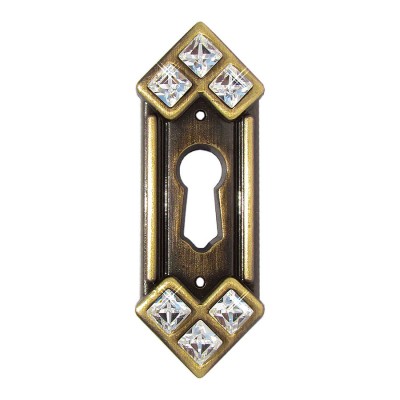 Ключевина 15.608.10.SWA.04 цвет старая бронза с кристаллами Swarovski длина 66 мм