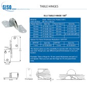 Петля для раскладного стола Elu-2 15.80.120-2 цвет латунь длина 85 мм