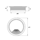 Заглушка кабель-канала круглая 25.20.061-0 цвет серый, пластик диаметр 60 мм