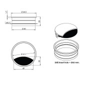 Заглушка кабель-канала круглая 25.20.326-0 цвет черный, алюминий диаметр 60 мм 