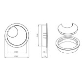 Заглушка кабель-канала круглая 25.20.425-5 цвет глянцевый хром, цамак диаметр 60 мм 