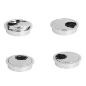 Заглушка кабель-канала круглая 25.20.427-0 цвет серебро, цамак диаметр 60 мм 