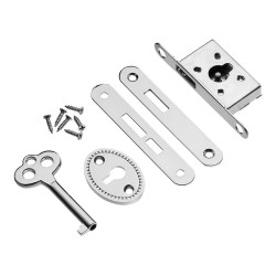 Замок врезной мебельный для шкатулки, ящика 30.00.055-0 цвет никель длина 57 мм