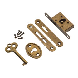 Замок врезной мебельный для шкатулки, ящика 30.00.057-0 цвет бронза длина 57 мм 